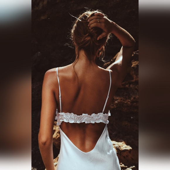 ZARA  RUFFLED SATIN EFFECT MIDI DRESS - Picture 4 of 9